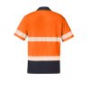 ZH535 Syzmik Unisex Hi Vis Segmented S/S Polo – Hoop Taped – Orange/Navy
