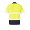 ZH535 Syzmik Unisex Hi Vis Segmented S/S Polo – Hoop Taped – Yellow/Navy