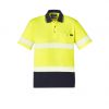 ZH535 Syzmik Unisex Hi Vis Segmented S/S Polo – Hoop Taped – Yellow/Navy