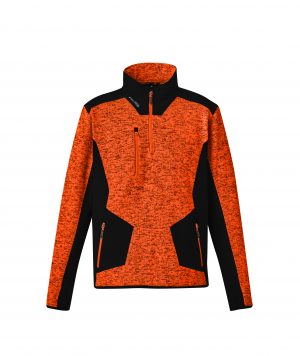 The Syzmik Streetworx Reinforced 1/4 Zip Hoodie is a knitted polyester hoodie with contrast softshell panels.  Up to 7XL.  5 colours.  Great knitted hoodies.