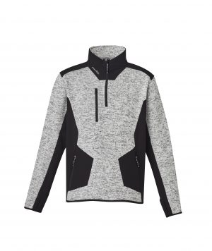 The Syzmik Streetworx Reinforced 1/4 Zip Hoodie is a knitted polyester hoodie with contrast softshell panels.  Up to 7XL.  5 colours.  Great knitted hoodies.