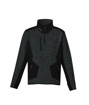 The Syzmik Streetworx Reinforced 1/4 Zip Hoodie is a knitted polyester hoodie with contrast softshell panels.  Up to 7XL.  5 colours.  Great knitted hoodies.