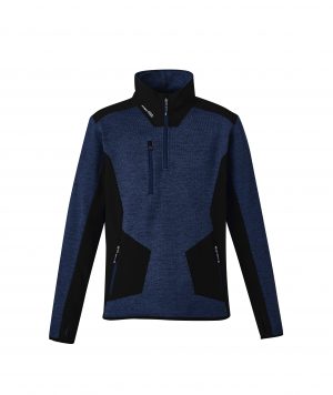 The Syzmik Streetworx Reinforced 1/4 Zip Hoodie is a knitted polyester hoodie with contrast softshell panels.  Up to 7XL.  5 colours.  Great knitted hoodies.