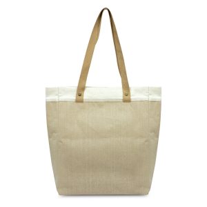 The Trends Collection Marley Juco Tote Bag is a natural laminated juco tote bag.  Natural. Great branded eco tote bags from Trends Collection.