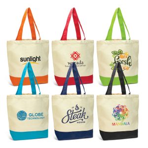 The Trends Collection Sedona Cotton Tote Bag is a classic two tone tote bag.  285gsm natural unbleached cotton.  6 colours.  Great branded cotton tote bags.