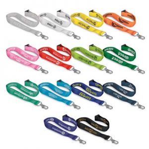 The Trends Collection Soft Touch Logo Lanyard is a 20mm wide polyester lanyard branded with soft touch silicone ink.  14 colours.  Great branded lanyards.