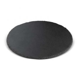 The Trends Collection Ashford Slate Cheese Board Set is a luxury round slate cheese board set.  Laser Engraved on slate.  Great branded cheese boards from Trends Collection.