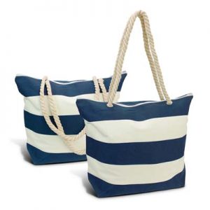 The Trends Collection Bali Tote Bag is an XL leisure tote bag with striped pattern.  510gsm cotton canvas with rope handles.  2 colours.  Great branded tote bags.