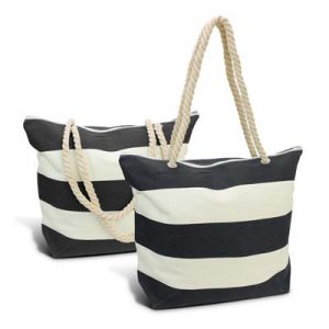 The Trends Collection Bali Tote Bag is an XL leisure tote bag with striped pattern.  510gsm cotton canvas with rope handles.  2 colours.  Great branded tote bags.