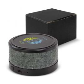 The Trends Collection Icarus Speaker Wireless Charger is a compact 3w bluetooth speaker with heather style finish.  Great branded wireless charging speakers.