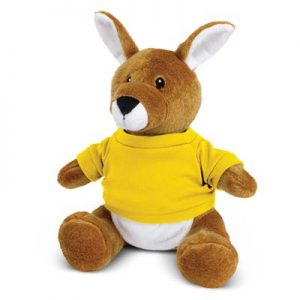 The Trends Collection Kangaroo Plush Toy is a soft kangaroo plush toy with a pouch and tee. 9 colours. Great branded cuddly toys from Trends Collection.