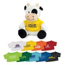 The Trends Collection Cow Plush Toy is a soft cow plush toy with tee available in 9 colours.  Great brand awareness promo products from Trends Collection.