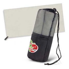 The Trends Collection Mako Beach Towel is a space saving beach towel made from absorbed polyester blend.  Grey towel in Black bag.  Great branded beach towels.