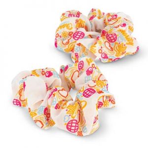 The Trends Collection Hair Scrunchie - Set of 2 has a card that can also be printed. Sublimation full colour printed scrunchies. Great hair promo products.