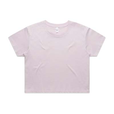 The AS Colour Womens Crop Tee is a relaxed fit. crew neck, mid weight tee.  17 colours.  XS - XL.  Great branded printed crop tees from AS Colour.