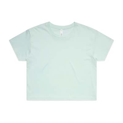 The AS Colour Womens Crop Tee is a relaxed fit. crew neck, mid weight tee.  17 colours.  XS - XL.  Great branded printed crop tees from AS Colour.