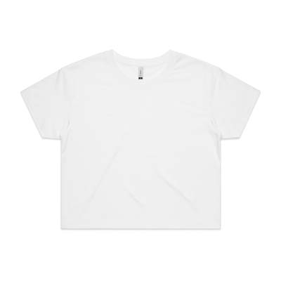 The AS Colour Womens Crop Tee is a relaxed fit. crew neck, mid weight tee.  17 colours.  XS - XL.  Great branded printed crop tees from AS Colour.