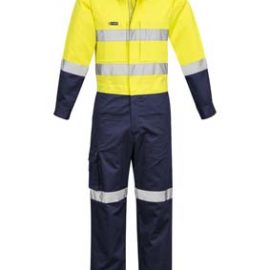 The Syzmik Mens Rugged Cooling Taped Overall is a 240gsm cotton ripstop overall with multiple pockets.  2 colours.  Great branded hi vis overalls.