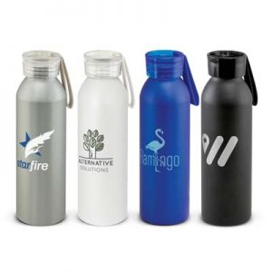The TRENDS Hydro Bottle is a lightweight, 600ml aluminium drink bottle with metallic finish, 4 colours. Great branded metal drink bottles.