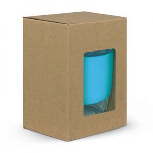 The TRENDS Nova Cup - Borosilicate 250ml is an elegant reusable borosilicate coffee cup.  15 colours for lids and bands.  Great branded cups.