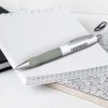 The TRENDS Turbo Pen - White Barrel is a retractable brass ball pen with soft rubber grip. 11 colours.  Great branded pens for you and your clients.