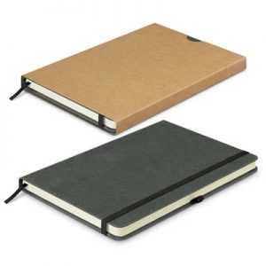 The TRENDS Phoenix Recycled Hard Cover Notebook is an eco conscious notebook with hard cover.  Recycled leather.  2 colours.  Great branded eco notebooks.