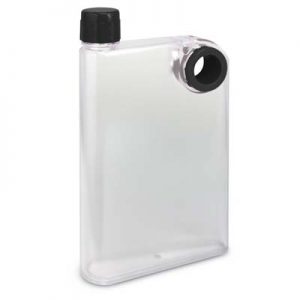 The TRENDS Accent Drink Bottle Frosted is a 400ml water bottle shaped like a notebook.  11 colours.  Great branded futuristic drink bottles.