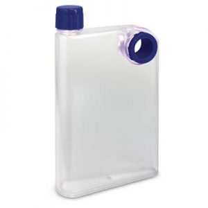 The TRENDS Accent Drink Bottle Frosted is a 400ml water bottle shaped like a notebook.  11 colours.  Great branded futuristic drink bottles.