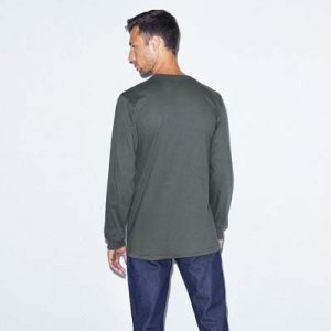 The American Apparel Fine Jersey Long Sleeve Tee is a 146gsm 100% cotton long sleeve tee. 4 colours. S - 2XL. Great branded long sleeve tees.