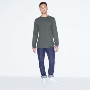2007W American Apparel Fine Jersey Long Sleeve Tee - Asphalt The American Apparel Fine Jersey Long Sleeve Tee is a 146gsm 100% cotton long sleeve tee. 4 colours. S - 2XL. Great branded long sleeve tees.