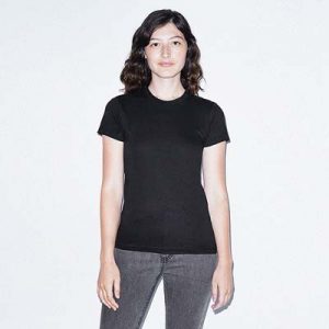 The American Apparel Ladies Jersey Tee is a 146gsm ring spun cotton jersey tee.  5 colours.,  S - 2XL.  Great branded jersey tees from American Apparel.