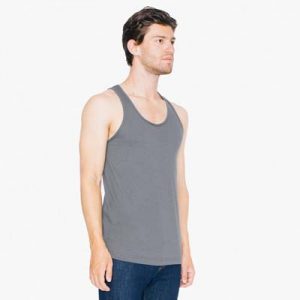 The American Apparel Unisex Tank Top is a 146gsm 100% combed ring spun cotton.  4 colours.  XXS -2XL.  Great branded singlets from American Apparel.