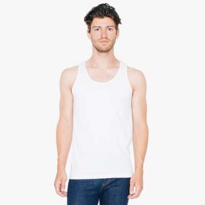 The American Apparel Unisex Tank Top is a 146gsm 100% combed ring spun cotton.  4 colours.  XXS -2XL.  Great branded singlets from American Apparel.