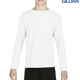 The Gildan Performance Youth Long Sleeve Tee is a 100% polyester jersey knit long sleeve tee.  4 colours.  XS - XL.  Great branded youth performance tees.