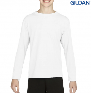 The Gildan Performance Youth Long Sleeve Tee is a 100% polyester jersey knit long sleeve tee.  4 colours.  XS - XL.  Great branded youth performance tees.