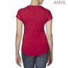 6750VL Anvil Tri Blend Ladies V Neck Tee – Red Heather
