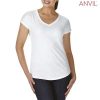 6750VL Anvil Tri Blend Ladies V Neck Tee – White