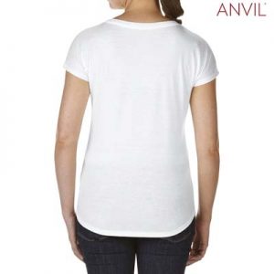 The Anvil Tri Blend Ladies V-Neck Tee is a 159gm2 pre shrunk 50% polyester tee.  6 colours.  XS - 2XL.  Great branded tri blend tees.