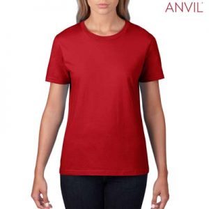 The Anvil Lightweight Ladies Tee is a 155gm pre shrunk 100% ring spun cotton tee.  16 colours.  S - 3XL.  Great branded cotton lightweight tees.