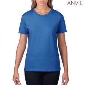 The Anvil Lightweight Ladies Tee is a 155gm pre shrunk 100% ring spun cotton tee.  16 colours.  S - 3XL.  Great branded cotton lightweight tees.