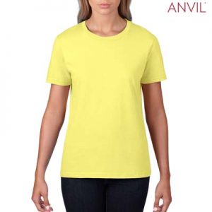 The Anvil Lightweight Ladies Tee is a 155gm pre shrunk 100% ring spun cotton tee.  16 colours.  S - 3XL.  Great branded cotton lightweight tees.