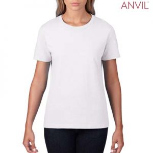 The Anvil Lightweight Ladies Tee is a 155gm pre shrunk 100% ring spun cotton tee.  16 colours.  S - 3XL.  Great branded cotton lightweight tees.