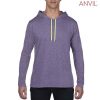 987 Anvil Adult Lightweight Long Sleeve Hooded Tee – Heather Purple