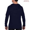 987 Anvil Adult Lightweight Long Sleeve Hooded Tee – Navy