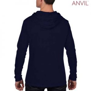 The Anvil Lightweight Long & Lean Sleeve Hooded Tee is a 150gsm pre shrunk 100% ring spun cotton hooded tee. 5 colours. Great branded lightweight hooded tees.