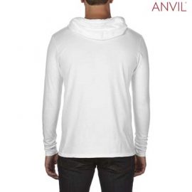 The Anvil Lightweight Long & Lean Sleeve Hooded Tee is a 150gsm pre shrunk 100% ring spun cotton hooded tee.  5 colours.  Great branded lightweight hooded tees.