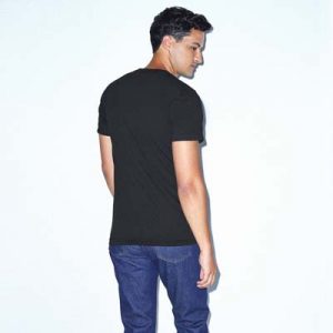 The American Apparel Unisex Tee is a 125gsm 50% cotton, 50% polyester tee.  4 colours.  S - 2XL.  Slim fit.  Great branded American Apparel Tees.