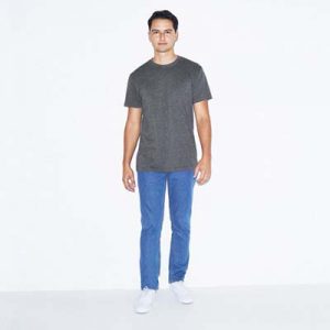 The American Apparel Unisex Tee is a 125gsm 50% cotton, 50% polyester tee.  4 colours.  S - 2XL.  Slim fit.  Great branded American Apparel Tees.