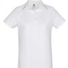 P012LS Biz Collection Ladies Academy Polo – White/Silver