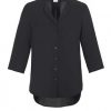 S015LT Biz Collection Ladies Lily Longline Blouse – Black